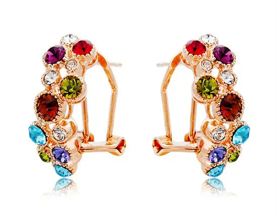 Colorful Crystal Stylish Earrings LHP-4855D |
