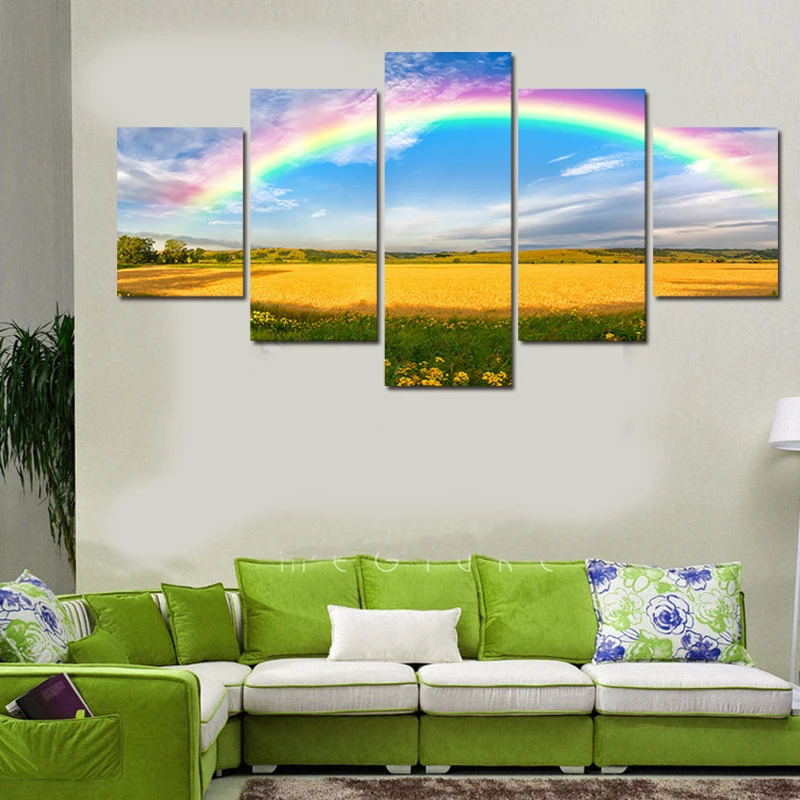 Картина Радужная 5 шт. с цветами HD 2017|painting art|prints picturescanvas painting |