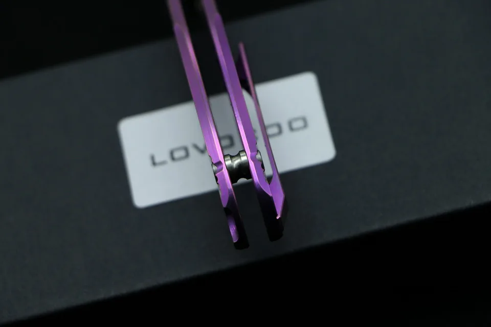 LOVOCOO неоновый шарикоподшипник D2 TC4 титановый плавник складной кухонный фруктовый походный охотничий нож для выживания на открытом воздухе Инструменты для повседневного использования