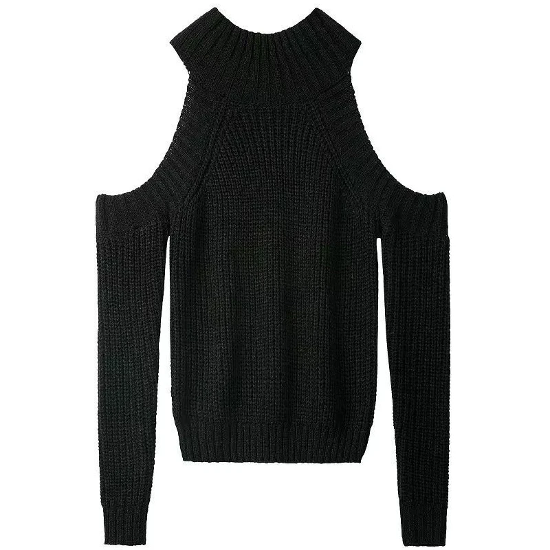 Женские вязаные свитера с открытыми плечами весенне-осенние модные пуловеры