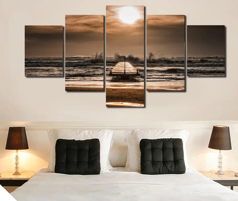 HD Printed Beach waves Painting Canvas Print room decor print poster picture canvas Free shippingmvl-4114 | Дом и сад