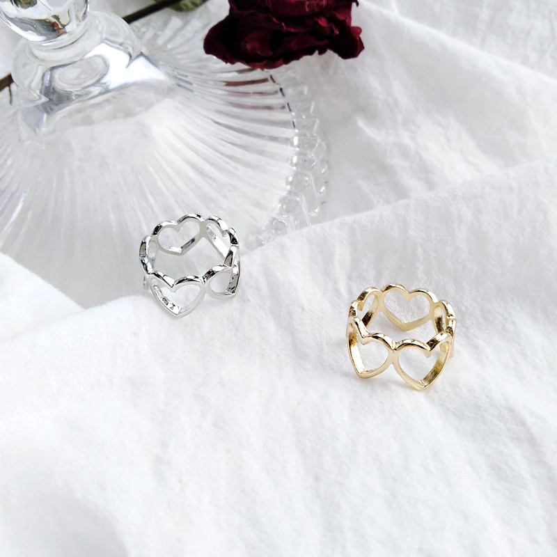 Love simple metal texture sweet versatile joint ring student day Korean girl personality fashion female | Украшения и аксессуары