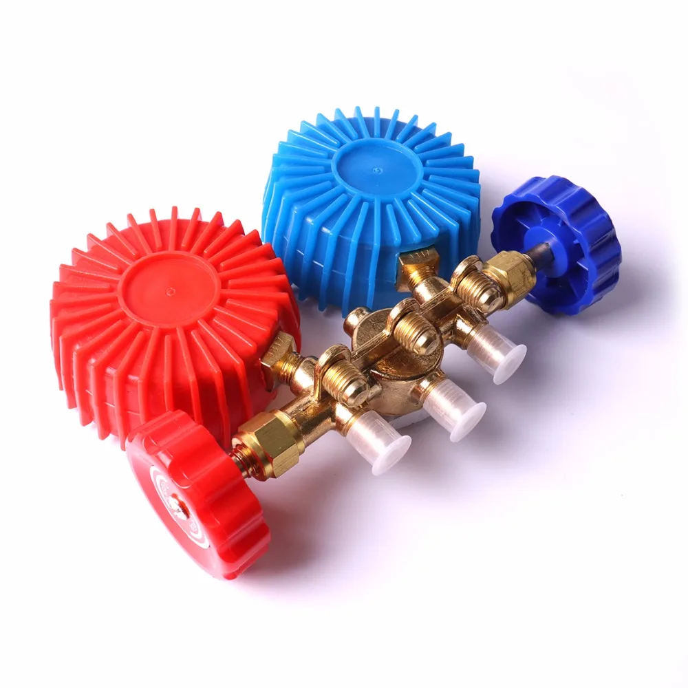 R12, R22, R502 и R134a A/C коллектор латунный манометр комплект+ 3" Шланги+ R134 быстрые муфты+ переходник acme для кондиционирования воздуха