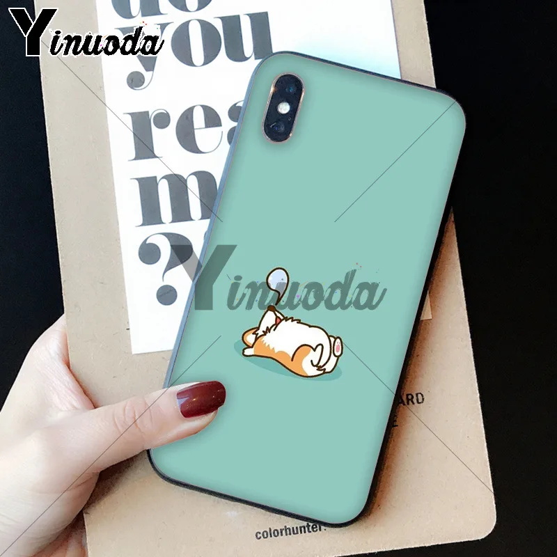 Yinuoda милый корги собака DIY печать рисунок чехол для телефона Apple iPhone 8 7 6 6S Plus X XS MAX 5