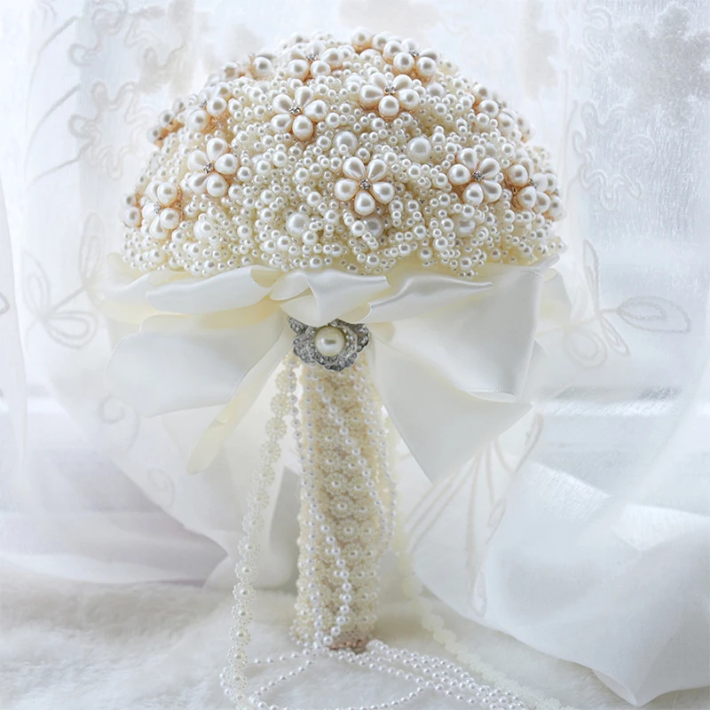 Yanstar Wedding Bouquet Pearl Bridal Handmade Ivory Bouquets For Accessories De Mariage 35WB306 | Свадьбы и торжества