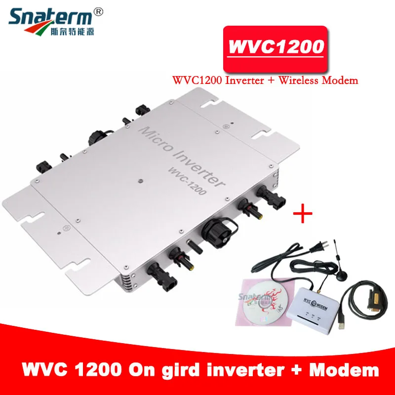 WVC 1200 Вт микро солнечный инвертор поставляется с беспроводным модемом Чистая синусоида на сетке 1200 Вт AC110V AC220V инвертор мощности