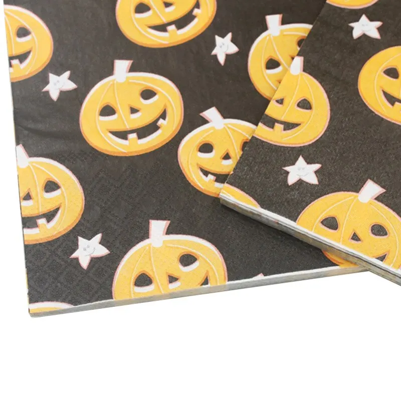 B 20 шт./компл. украшение стола для Хэллоуина бумажная салфетка с принтом черепа