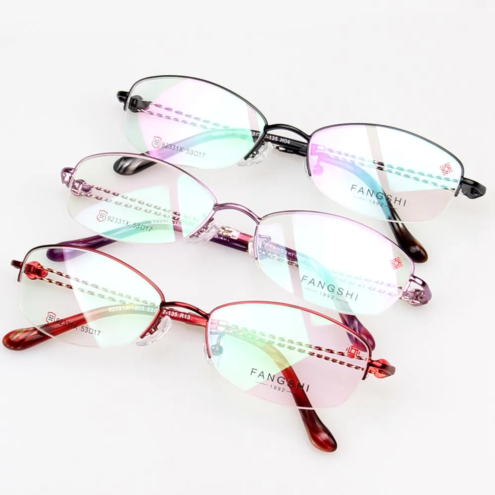 

Fang Shi Brand Women Eyeglasses Glasses Eyewear Frames Alloy Eyeglasses Half Rimless Optical Glasses Spectacles oculos feminino