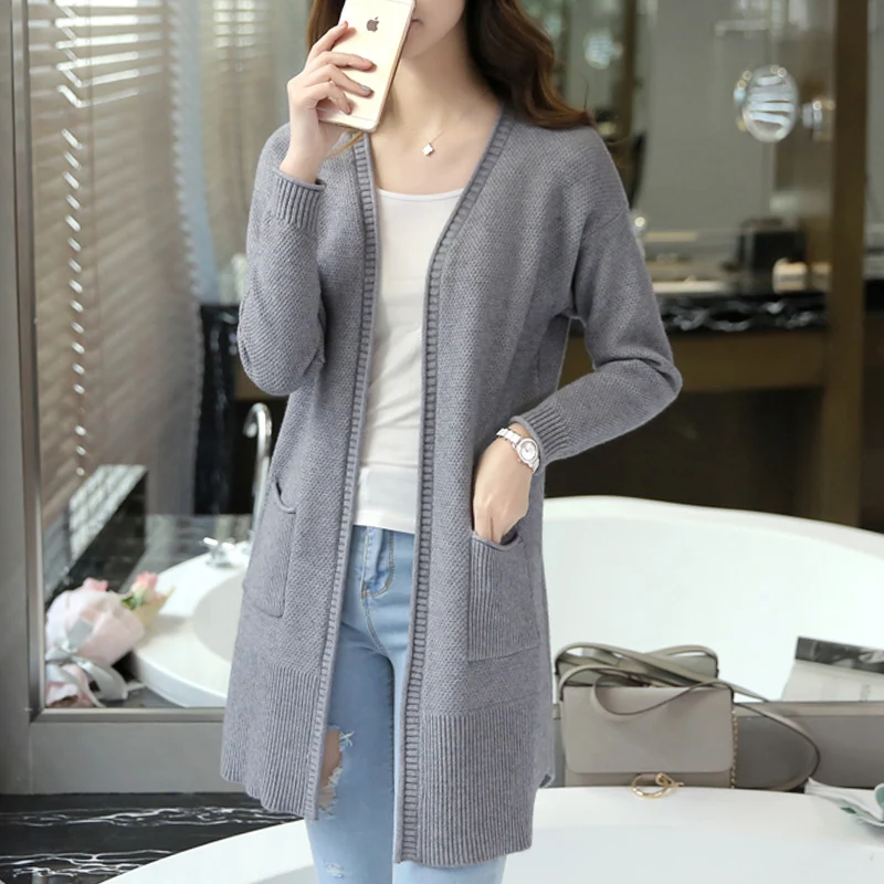 Женские кардиганы новинка 2021 Осенний кашемировый длинный кардиган свитера
