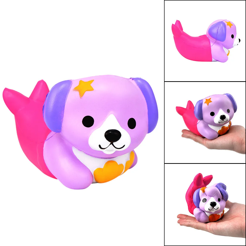 1 coloue Squeeze soft Fun Русалочка собака приседает очень медленно восстанавливает форму игрушка-давилка приседает стресс релиз для детей Z0218