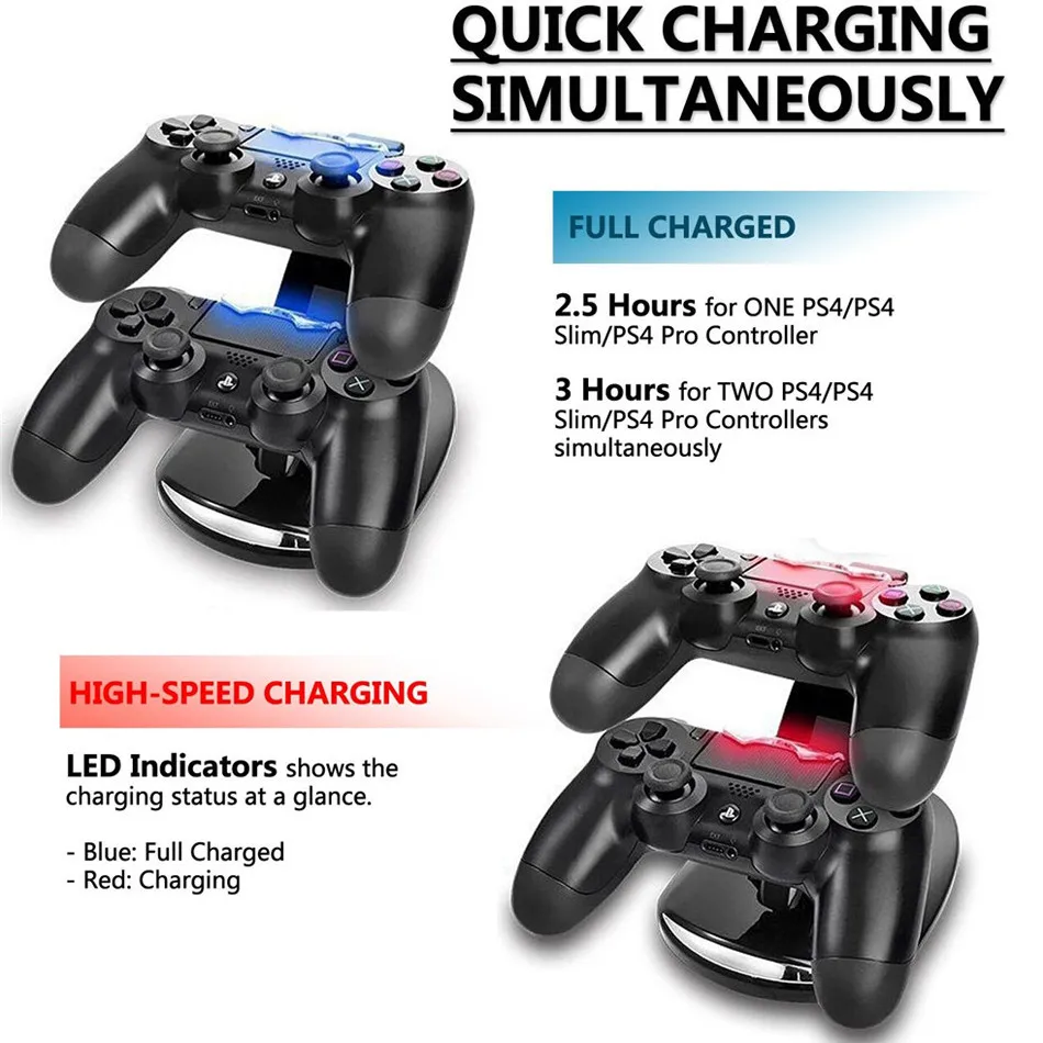 Waterlowrie Dual USB Gamepad зарядная станция для PS4 двойная ручка Charge sony Игровые приставки 4