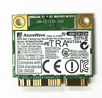 SSEA Новая беспроводная карта с Bluetooth для AzureWave Broadcom BCM94352HMB BCM94352 802 11/ac 867 Мбит/с wifi Half