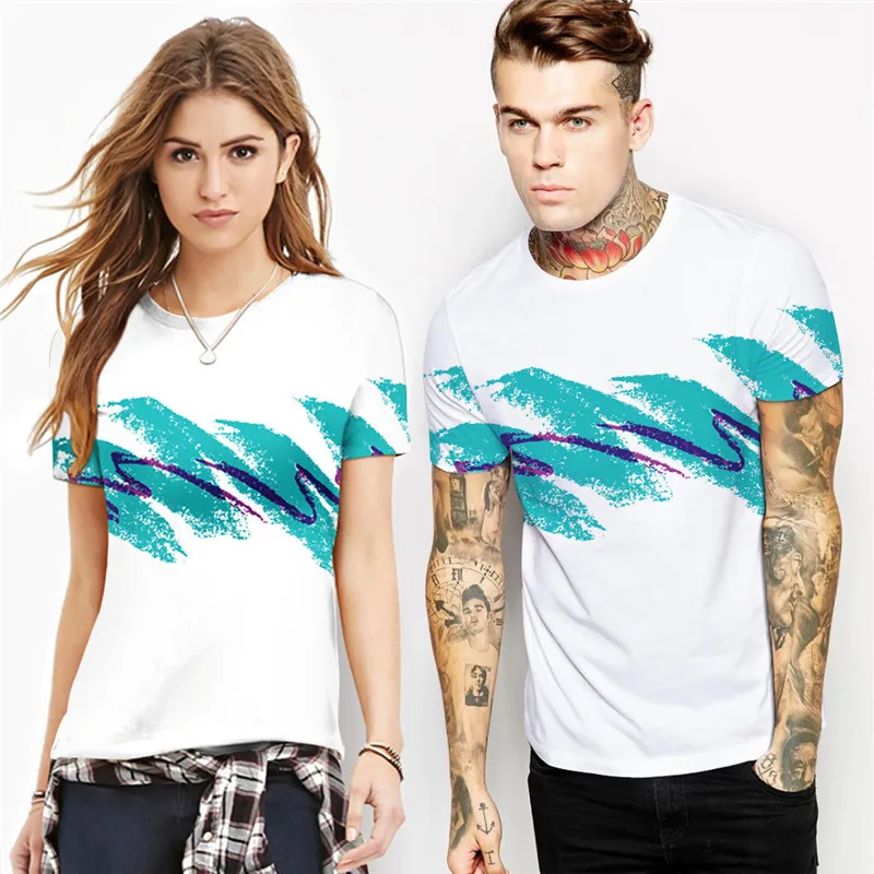 

Mr.MayLan 2018 Simple Blue Waves Print 3D t shirt Unisex Men Women Summer White Tees Tops Mens T shirts Clothes camiseta hombre