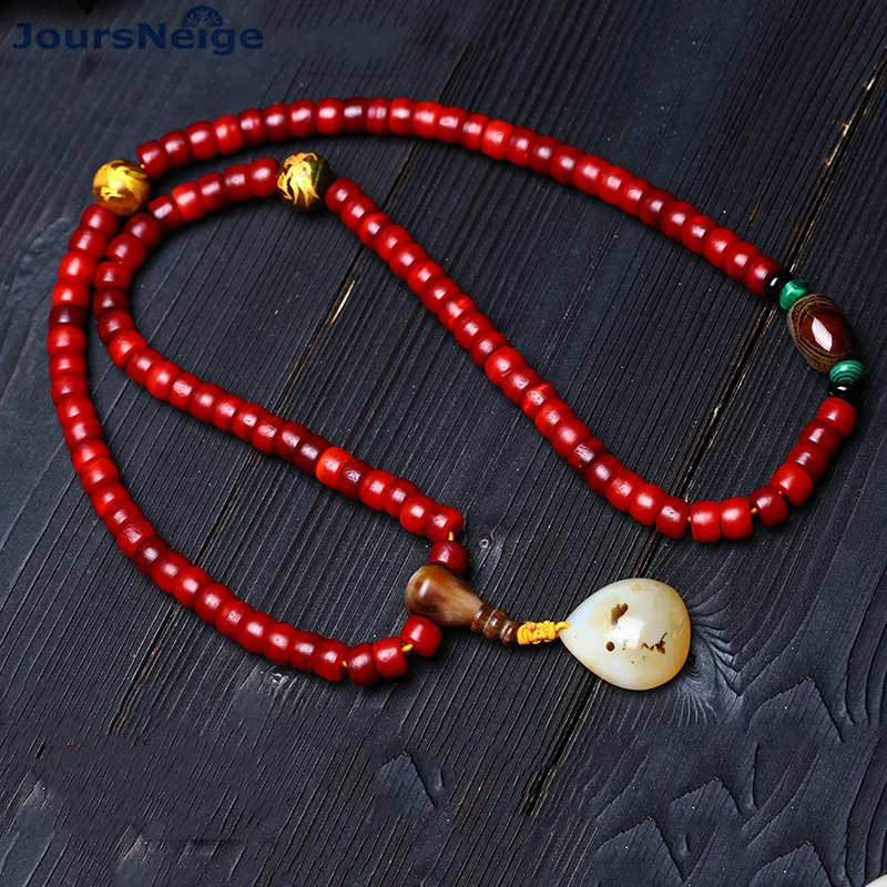 Оптовая продажа натуральный олень браслеты из костяных элементов 108 бусин Будды