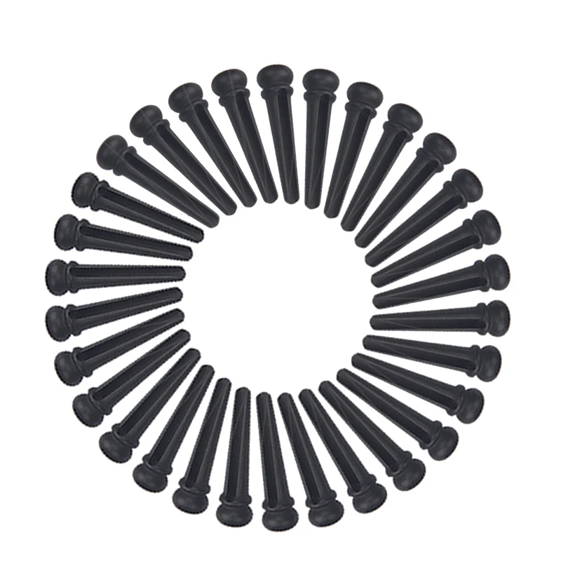Фото 30pcs Ebony  Acoustic guitar Bridge Pins Black Guitar Pressure String Nails Pin Guitar Parts №4
