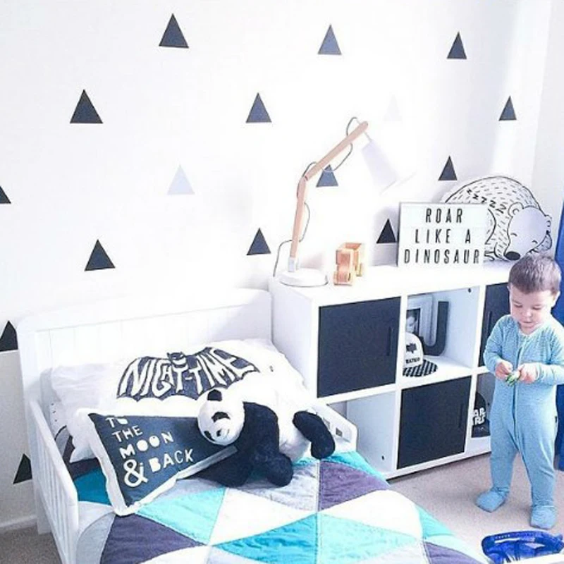 Красочные треугольные самодельные наклейки на стену для детской комнаты