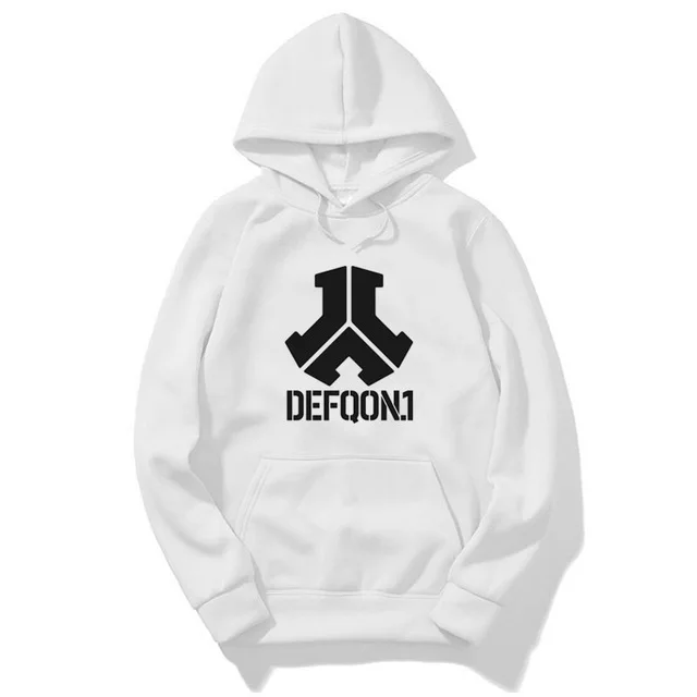 Новая Мода Бросился Defqon.1 рок группа зима бомбер толстовки для мужчин куртки повседневное хип хоп s толстовки - Цвет: White