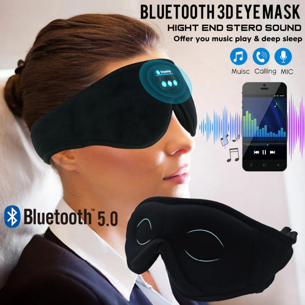 JINSERTA Bluetooth 5 0 3D Беспроводной стерео наушники держатель телефона для сна Мягкие