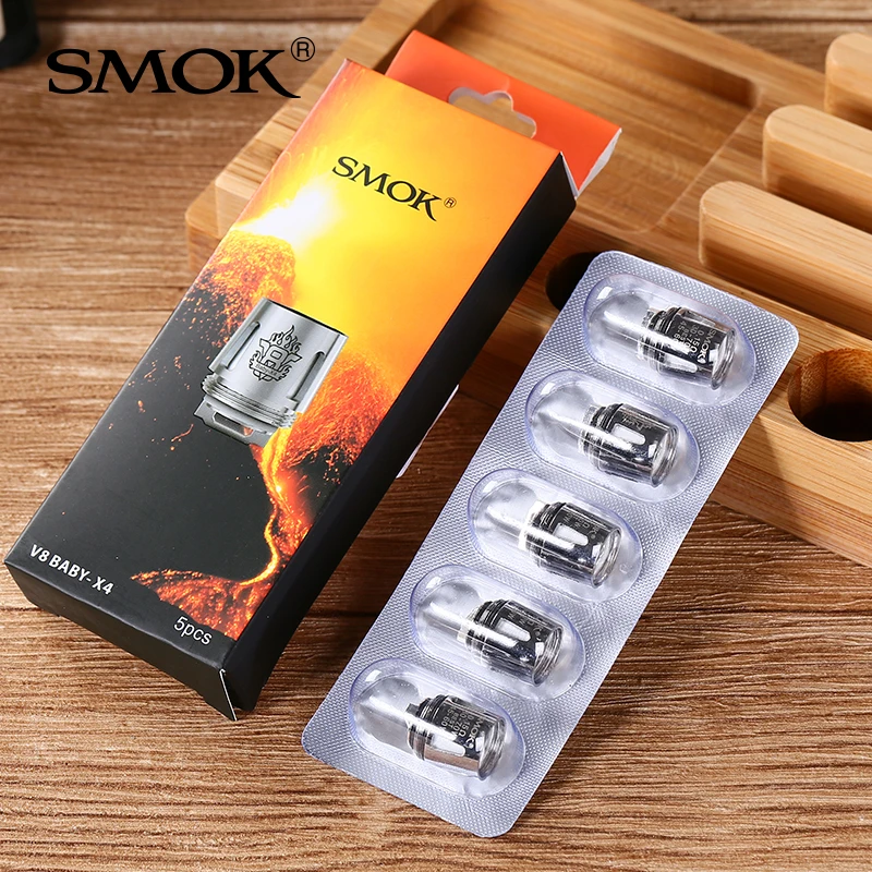 5 шт. Smok TFV8 Детские катушки головы M2 T8 T6 X4 Q2 запасные части для электронных сигареты катушка ядро для TFV8 ребенок зверь танк распылитель