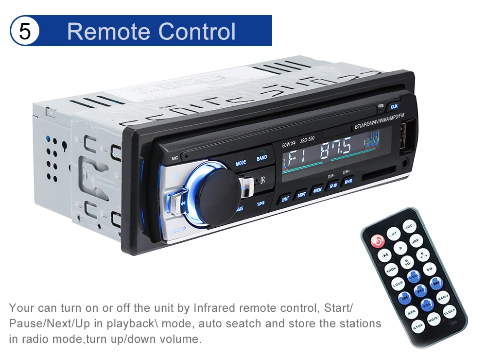 LTBFM JSD520 Авторадио Bluetooth автомобильное стерео радио 1 Din Авто Радио FM USB AUX вход SD приемник Автомобильный mp3 плеер дистанционное управление