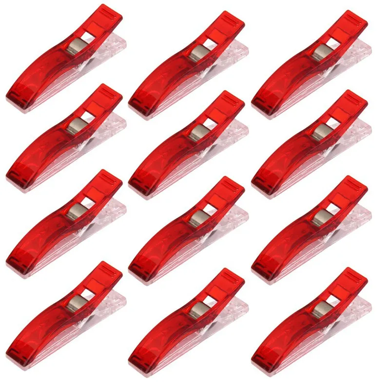 

20 PCS Clear Storage Clips Sewing Craft Quilt Binding Plastic Clips Clamps Pack