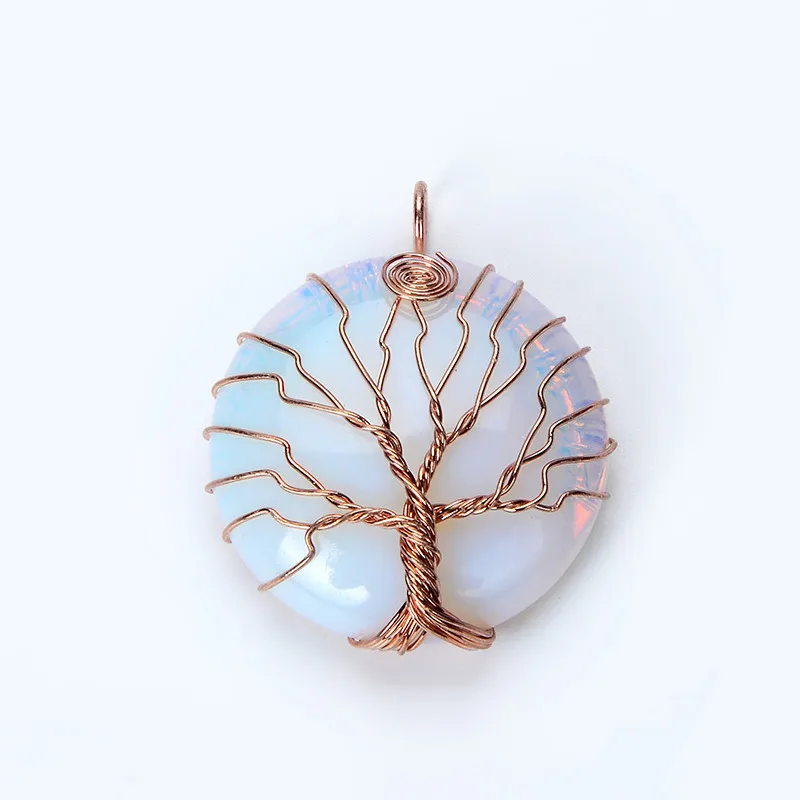 Новые популярные розового золота обруча провода Древо жизни Круглый Подвески