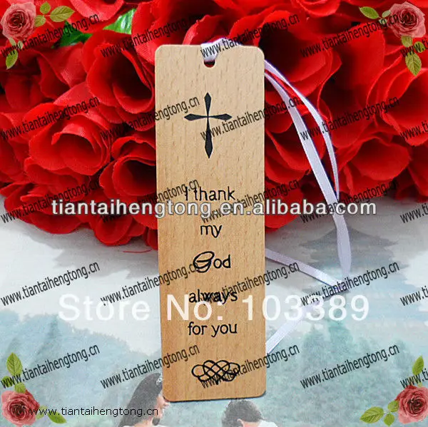 6pcs/pack free shipping cheap promotional gift beech wood bible religious bookmark with silk printing | Украшения и аксессуары