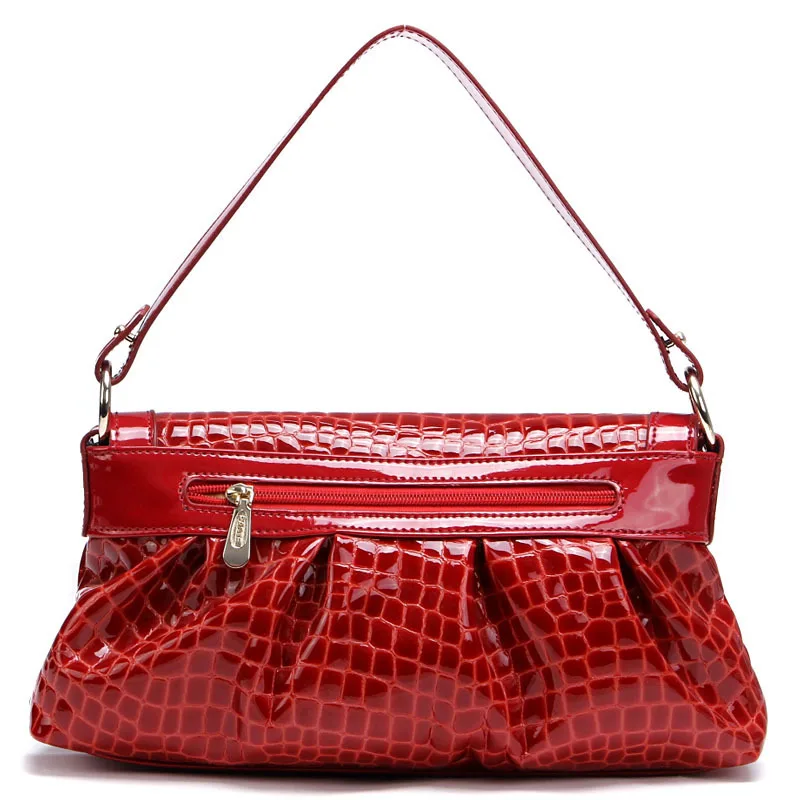 Shipping2014 свободного покроя крокодиловая кожа линии с оборками женщины Shulder сумки