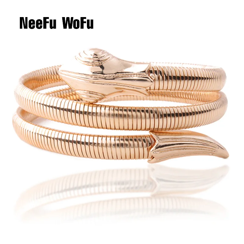 NeeFuWoFu snake Bracelets Copper spring bracelet Bangles Woman Gradient Manual for National Charm Jewelry Gift | Украшения и