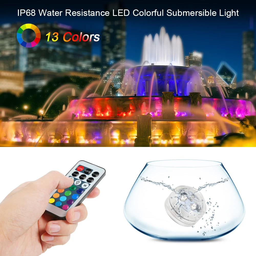 1/10/12 упаковка RGB Led подводный свет пруд погружной IP68 Водонепроницаемый фонтан