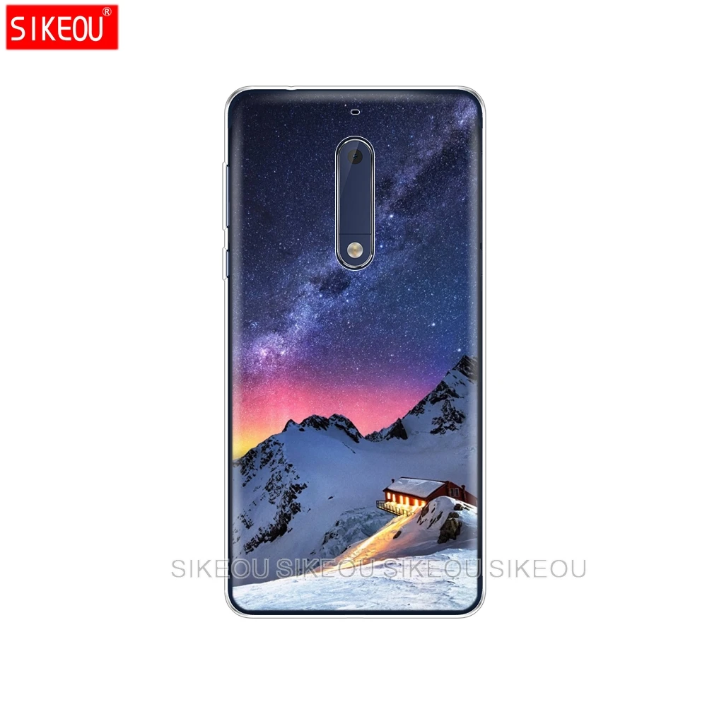 Силиконовый чехол для телефона Nokia 5 3 6 1 7 PLUS 8 9 /Nokia 2018 зимние пейзажи