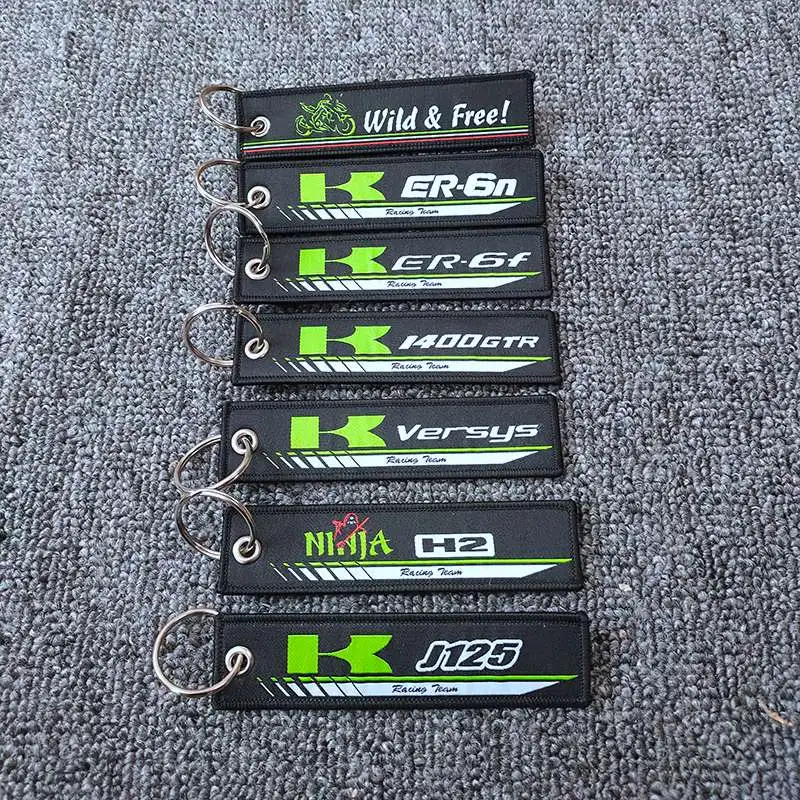 Брелок в виде мотоцикла тканая бирка кольца для ключей этикетка цепь Kawasaki J125 H2