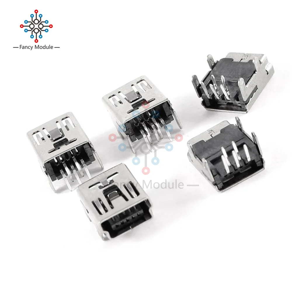 20 шт. мини USB Type B 5 контактный гнездовой разъем под прямым углом|connector jack|connector