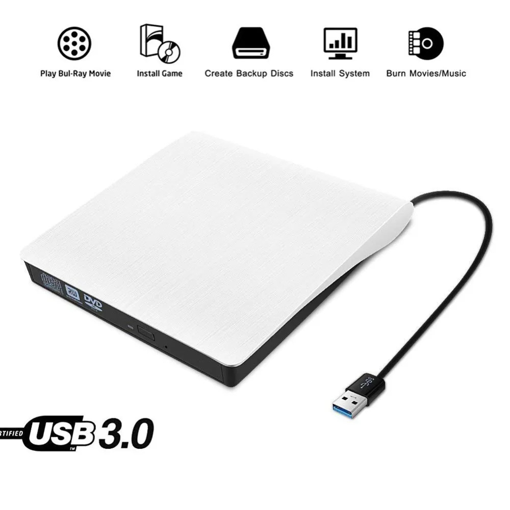USB 3 0 внешний привод DVD CD горелка тонкий портативный драйвер для HP DELL ASUS ACER TOSHIBA LENOVO