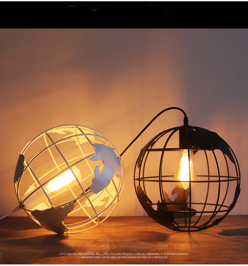 American industry style retro black white pendant lamp E27 vintage droplight for dining room kitchen restaurant | Освещение