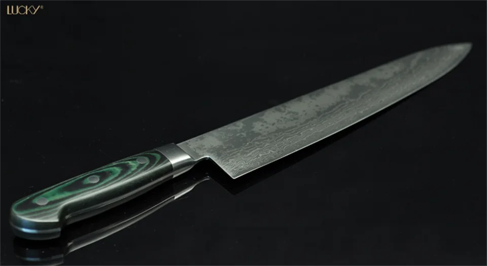 27 см дамасский нож шеф-повара кухонный японский vg10 Дамасская сталь Gyuto измельчитель мяса нож для нарезки филе кухонный нож 21