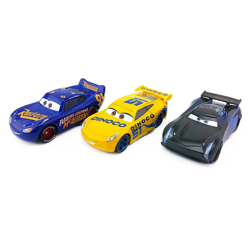 Disney Pixar тачки 3 сказочные Mcqueen & Dinoco Cruz Ramirez Jackson Storm литье под давлением игрушечный
