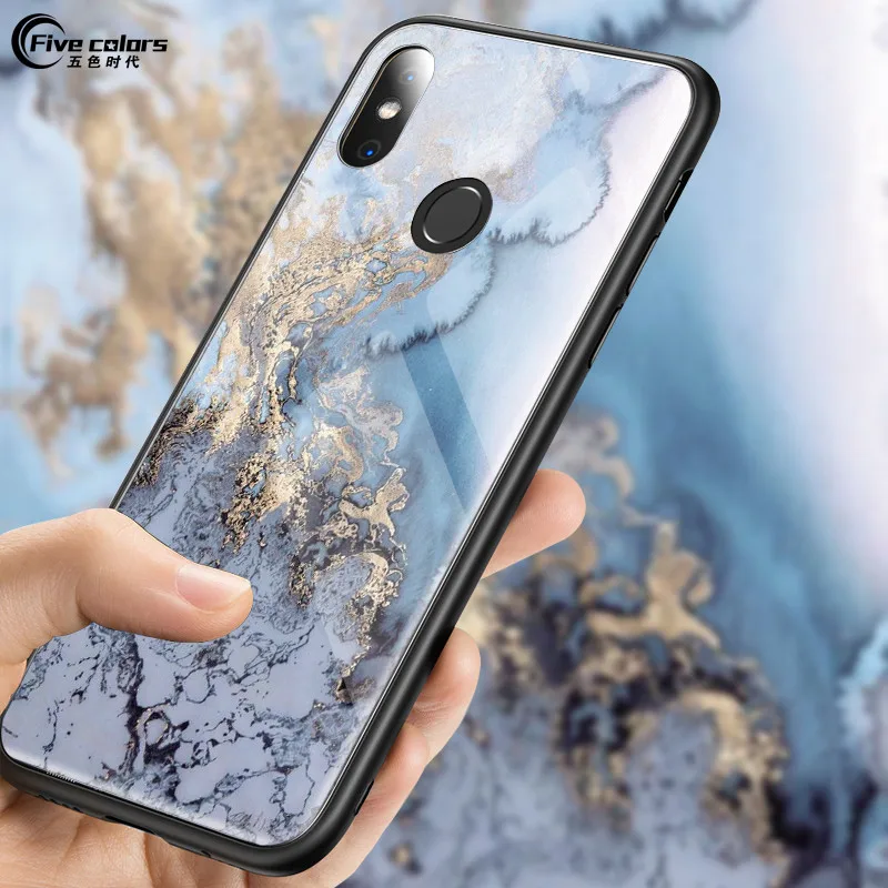Чехол для телефона из закаленного стекла Marble Star Space Xiaomi Mi 8 SE A1 A2 6X 5X Mix 2 2s Note 3 мягкий