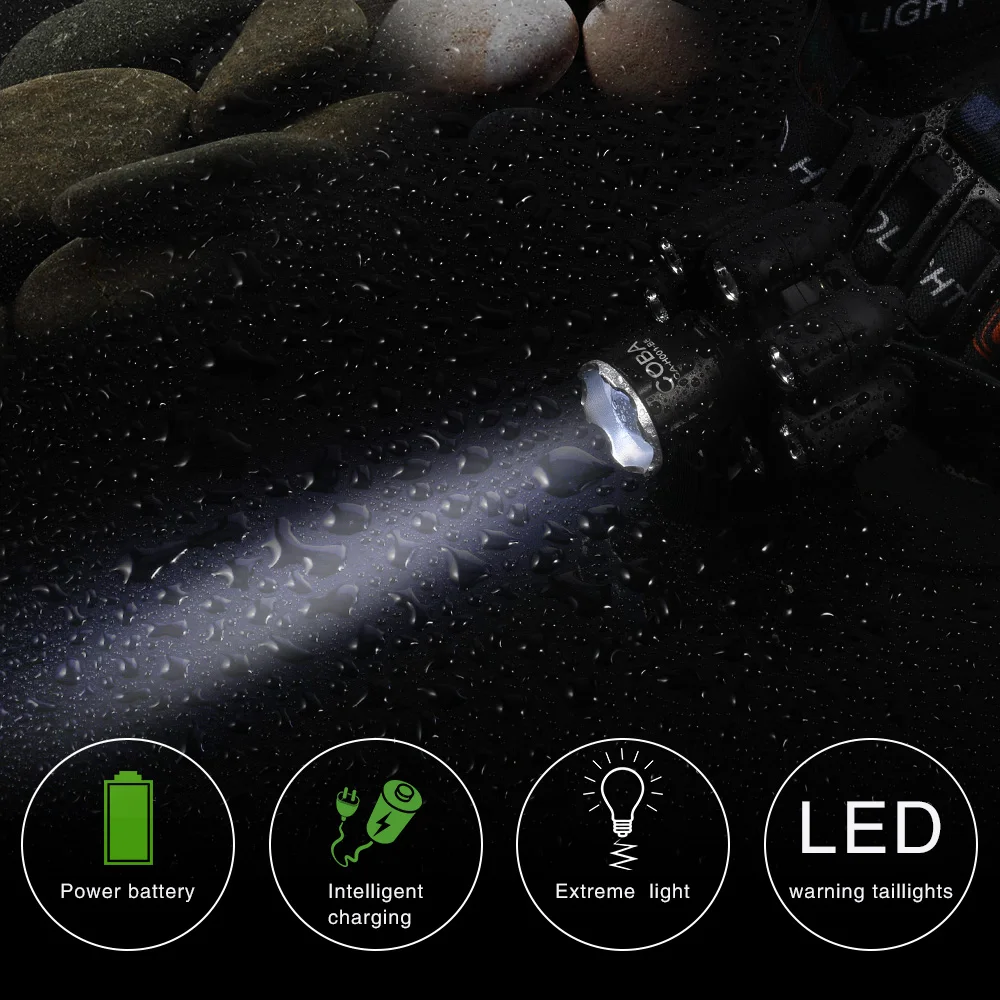 Ламсветильник Налобная светодиодная водонепроницаемая 8 лампочек 9 режимов