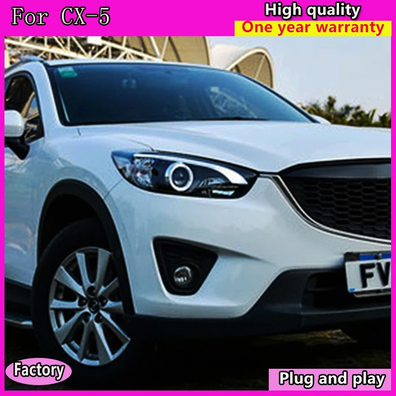 Автомобильный Стайлинг для Mazda CX-5 фары 2011- CX5 светодиодный фонарь DRL Bi Xenon объектив Высокий Низкий Луч парковочная противотуманная фара
