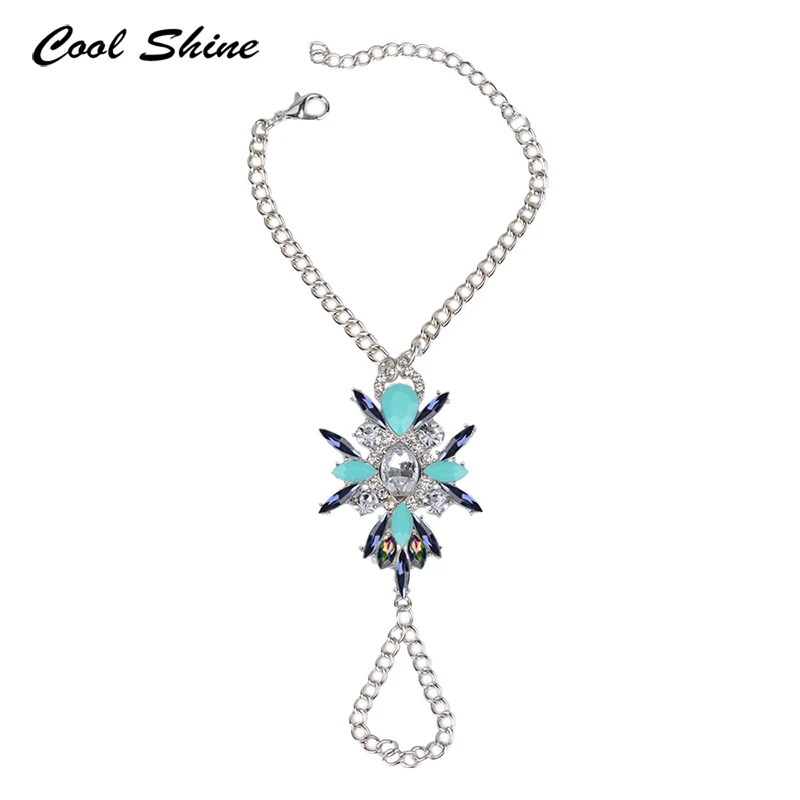 Ojshang Модные Новые камни роскошь Мульти Кристалл Браслеты и Ножные Jewelry Чешский Gem