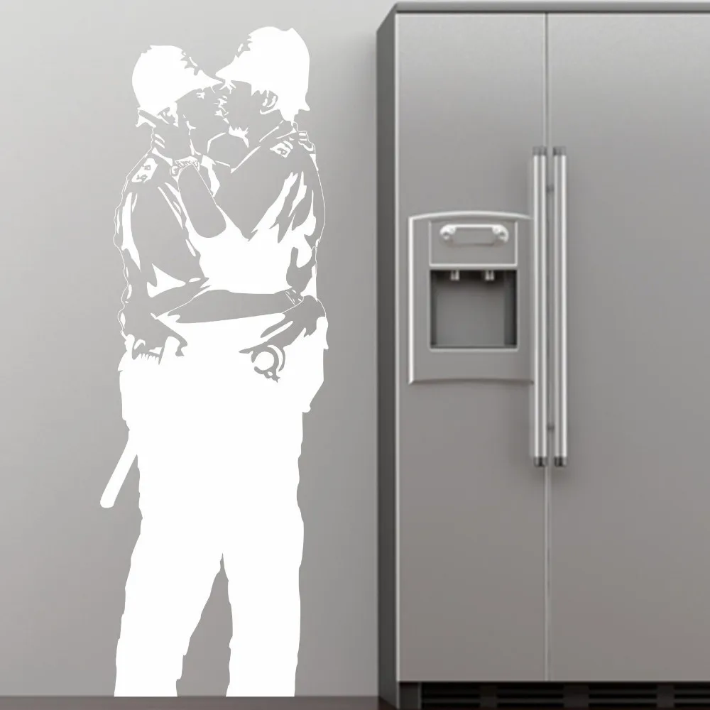 Большой BANKSY на стену виниловые наклейки в виде Стикеры наклейка поцелуи котлы
