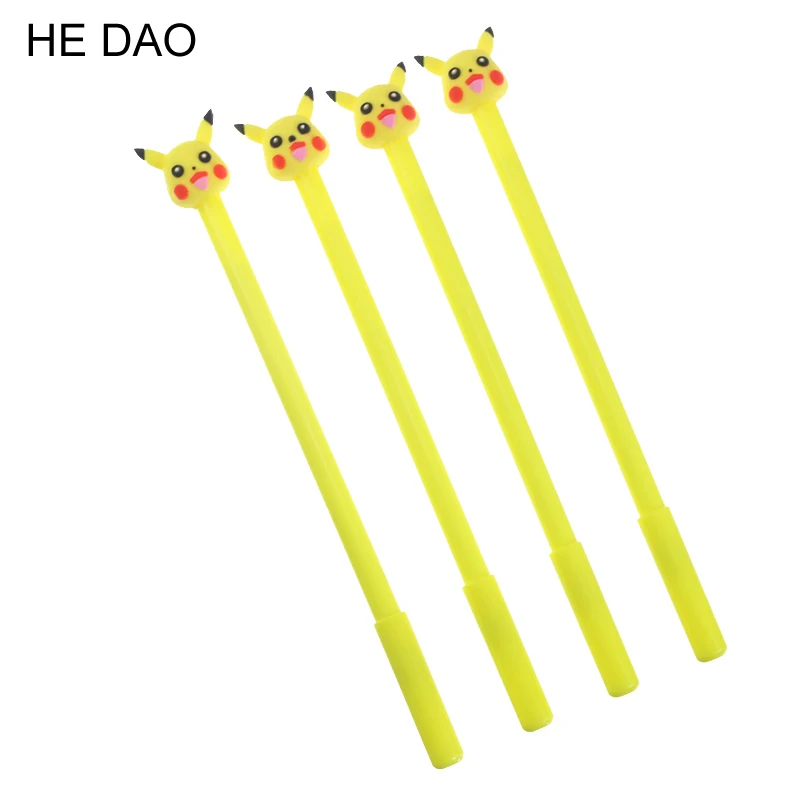 4 шт./лот милая желтая гелевая ручка Пикачу рекламный подарок канцелярские