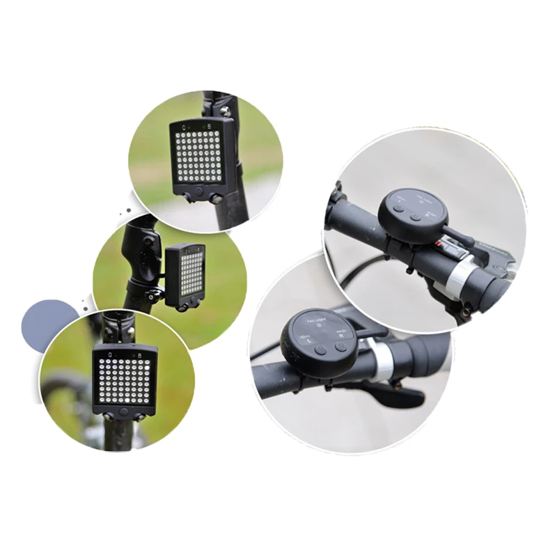 LED USB удаленного сигнала поворота фонарь Беспроводной для Велосипедный спорт