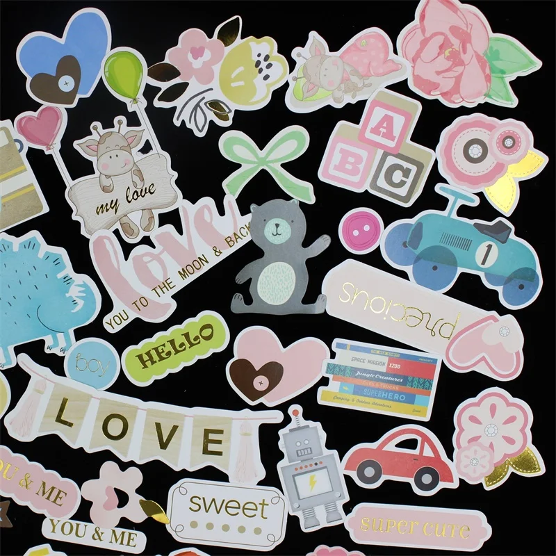 35 шт красочные кардшток высечки для скрапбукинга счастливый