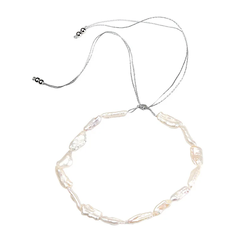 Silvology 925 Sterling Silver Natural Pearl Torques&amp Choker Necklace Luxurious for Women Fashionable French Jewelry | Украшения и
