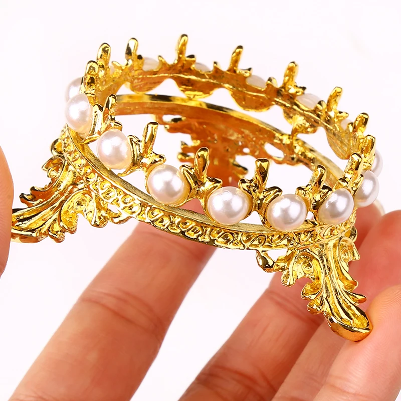 Blueness 1Pcs Metal Nail Brush Pen Rack Stand Holder Glitter Crown Pearl Design Manicure Art Tools Showing Shelf |