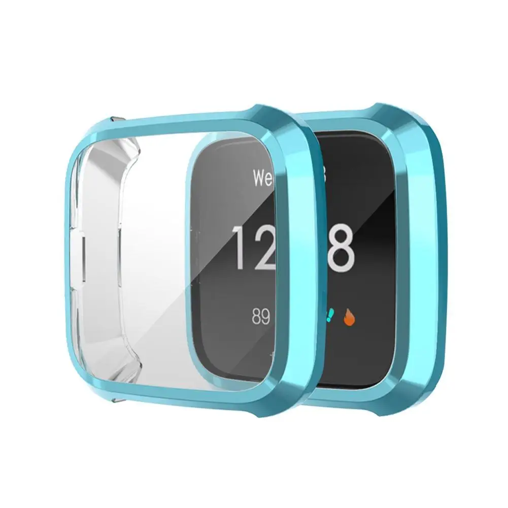 Подходит для Fitbit Versa Lite силиконовый защитный чехол гальванический защитный обложка чехол из ТПУ Для Fitbit Versa Lite лампа ТПУ - Цвет: Blue