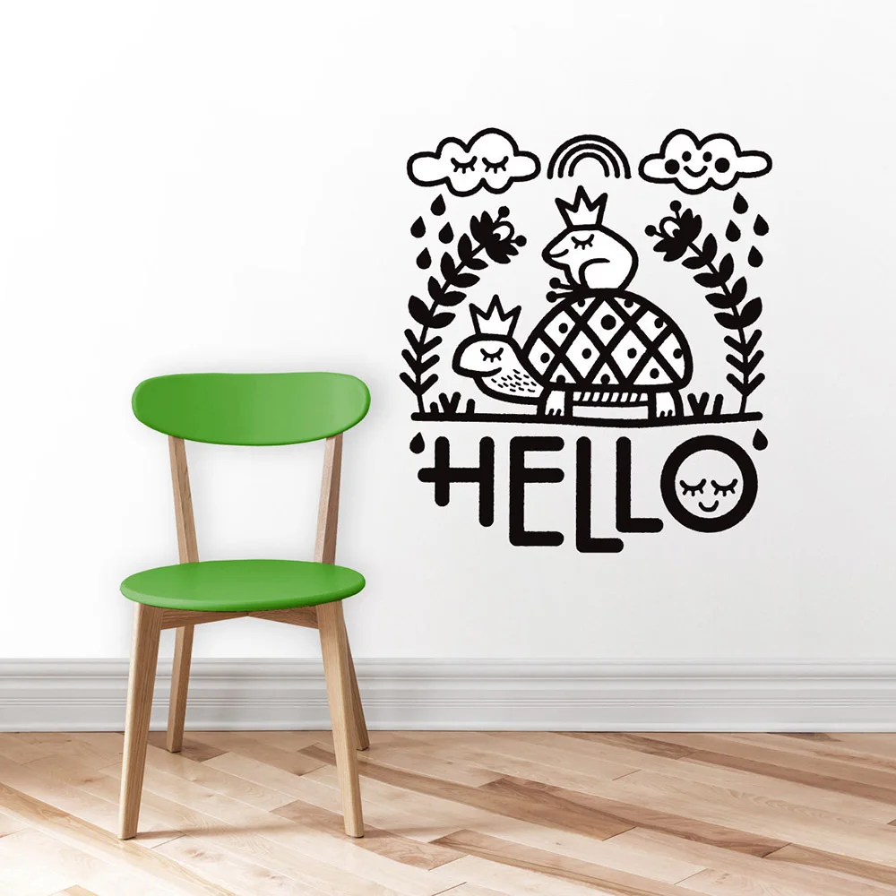 Детская Наклейка на стену лягушка черепаха виниловая наклейка она имеет