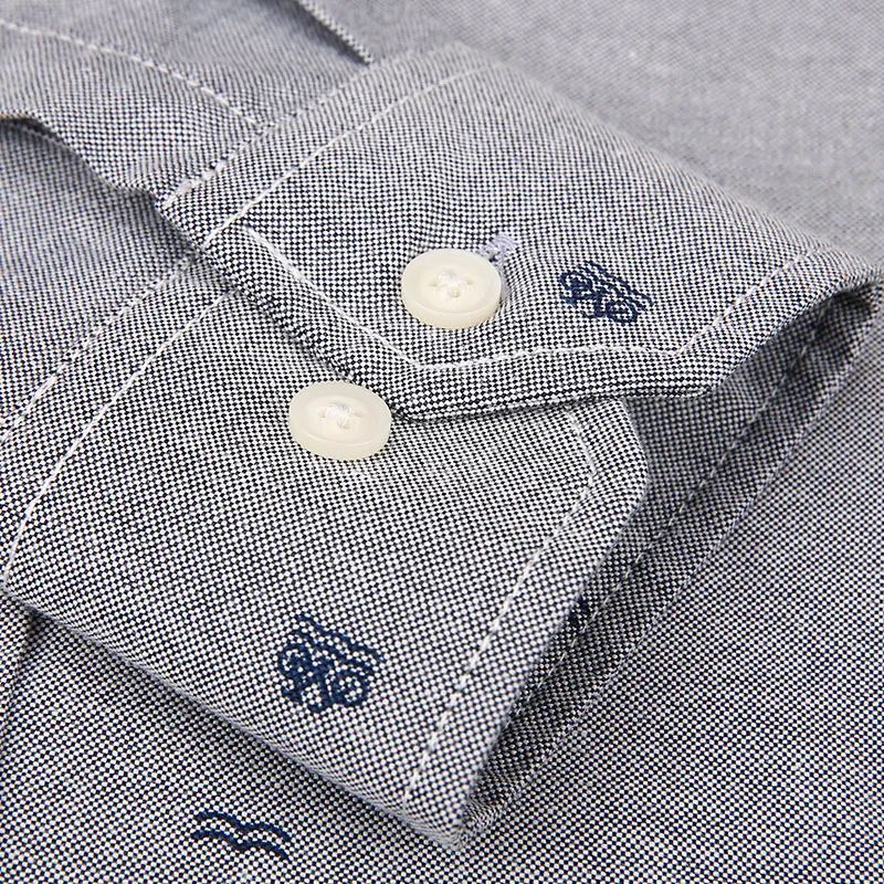 Повседневная рубашка для мужчин жаккардовая оксфорд с принтом хлопок Модная